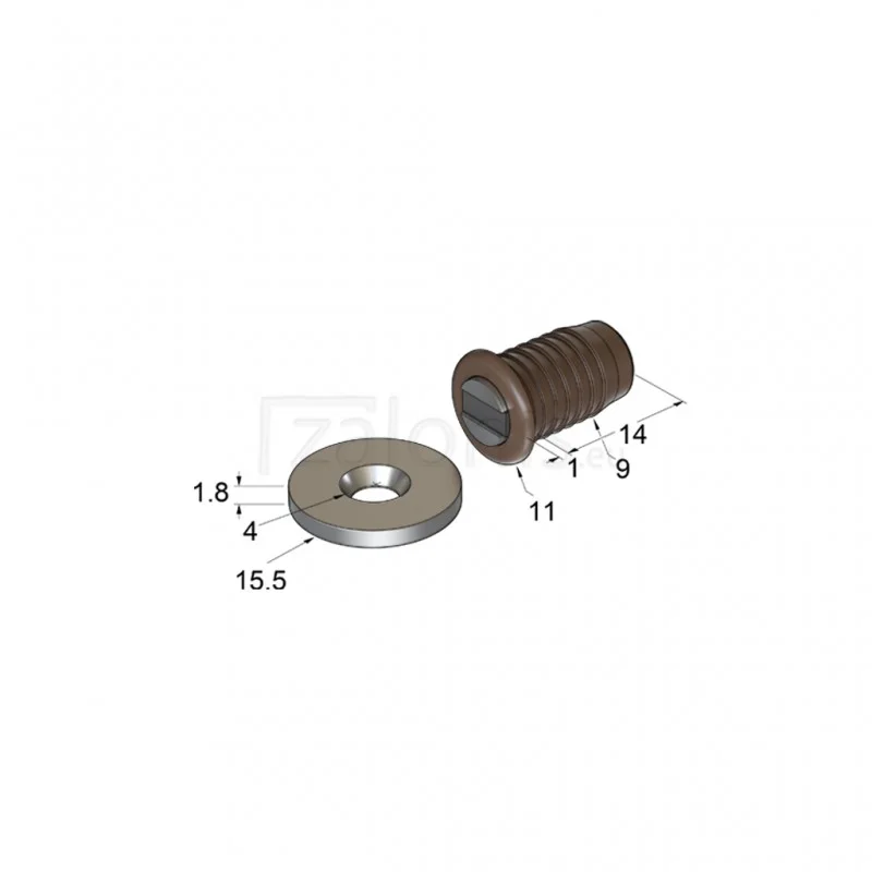 ΜΑΓΝΗΤΑΚΙ ΧΩΝΕΥΤΌ Φ9x14 mm / ΚΑΦΕ